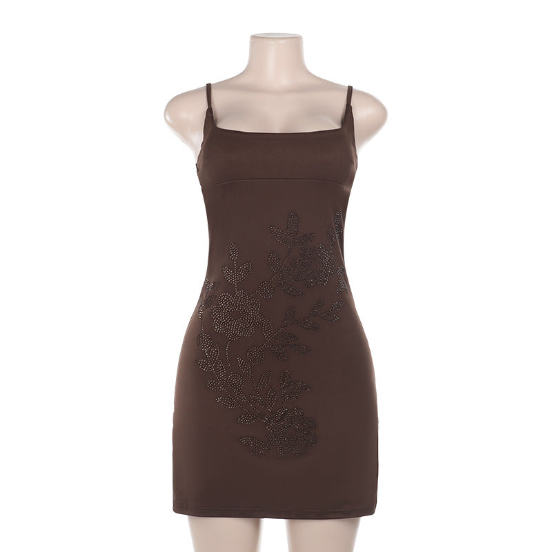 Damen figurbetontes Kleid mit floralem Strassdesign Echo Archiv