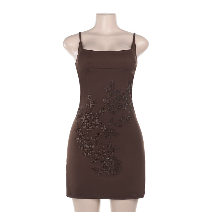 Damen figurbetontes Kleid mit floralem Strassdesign Echo Archiv