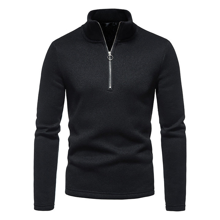 Herren Sportlicher Pullover mit modernem Stehkragen und praktischen Reißverschlussdetails Echoarchiv