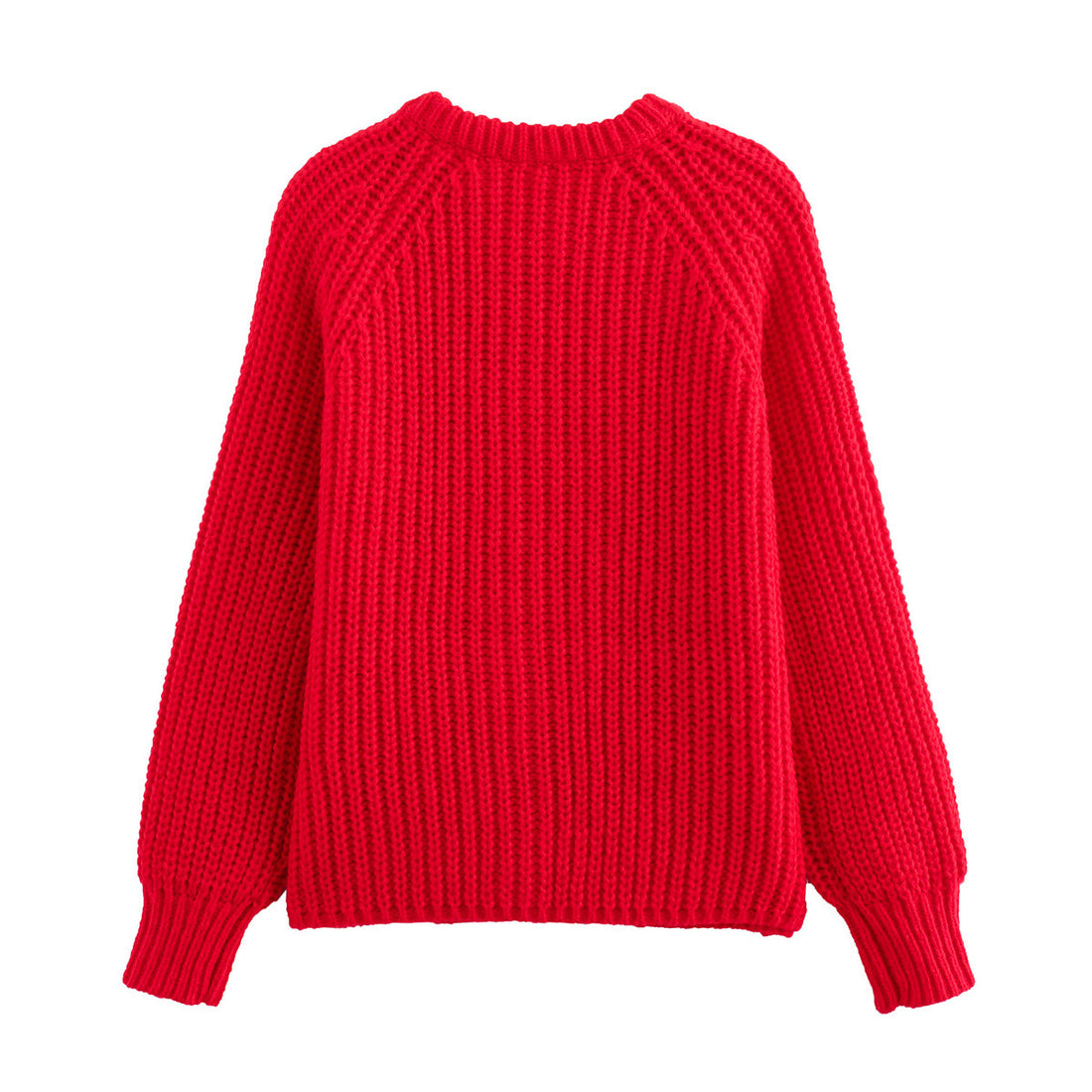 Damen grobstrickige Raglan-Cardigan mit durchgehender Knopfleiste, breiten Bündchen und legerer Silhouette – Veloura