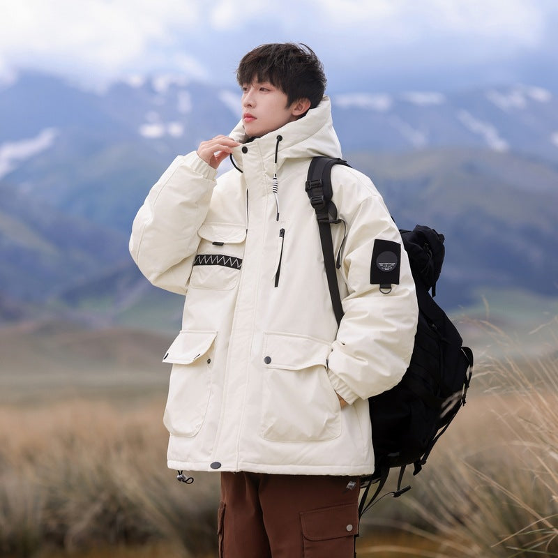 Herren isolierte Outdoor-Pufferjacke mit multifunktionalen Taschen und verstellbarem Kapuzensystem Echoarchiv