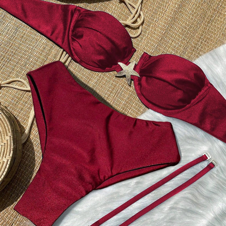 Damen Bikini-Set mit elegantem Push-Up-Oberteil und hohem Taillenunterteil Echo Archiv