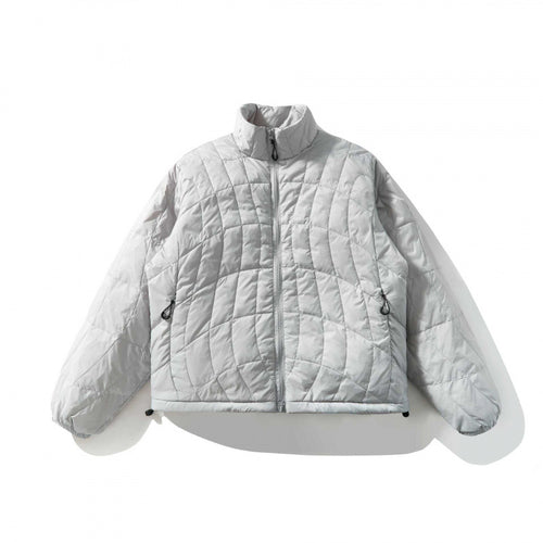 Unisex Ultraleichte gesteppte Kurzjacke mit geometrischer Steppung, Stehkragen und Tunnelzugsaum Echo Archiv