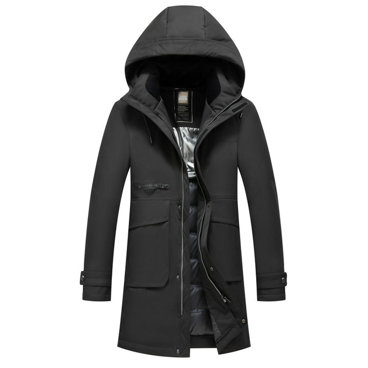 Herren Wasserabweisender Thermoparka mit Kapuze und Mehrfachtaschen Echo Archiv