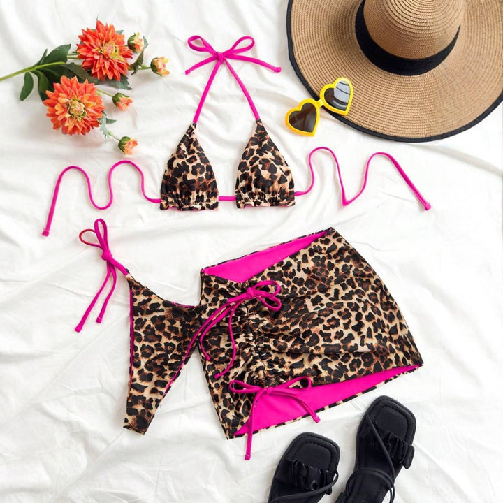 Damen Triangel-Bikini-Set mit rüschenfreien Details und Wickelrock Echo Archiv