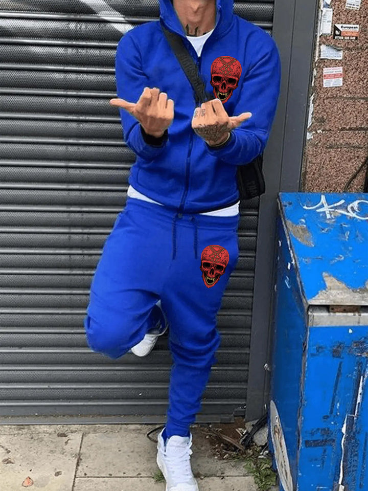 Herren Sportanzug mit detailreichem Totenkopf-Design Echoarchiv
