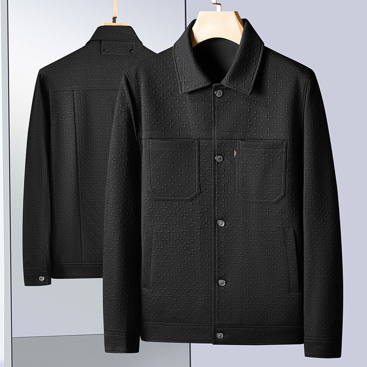 Herren Strukturierte Overshirt-Jacke mit Hemdkragen und aufgesetzten Brusttaschen – Taviero