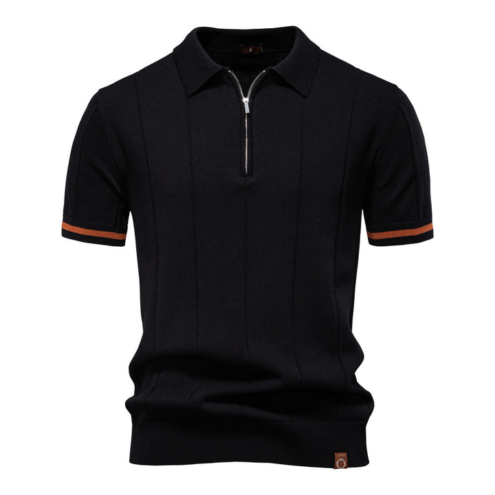 Herren Polohemd mit kurzer Knopfleiste und strukturiertem Design Echoarchiv