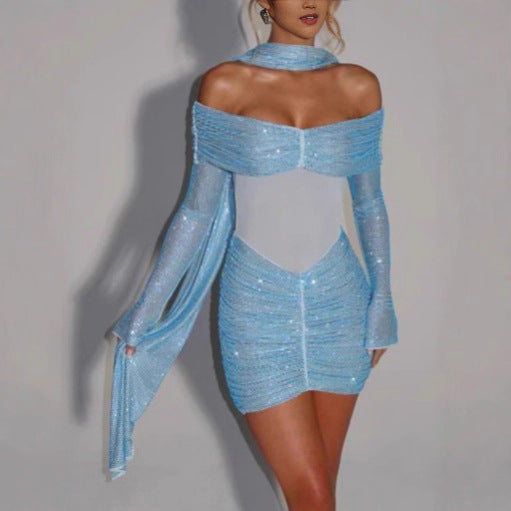 Damen Glamouröses Minikleid mit elegantem Rüschendesign Echo Archiv