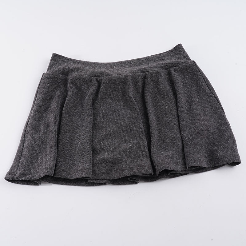 Damen Plissierter Minirock aus weichem Baumwollmix mit elastischem Bund Echo Archiv