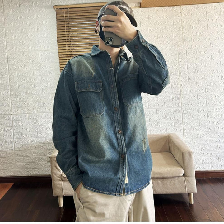 Herren Denim Überhemd Echo Archiv