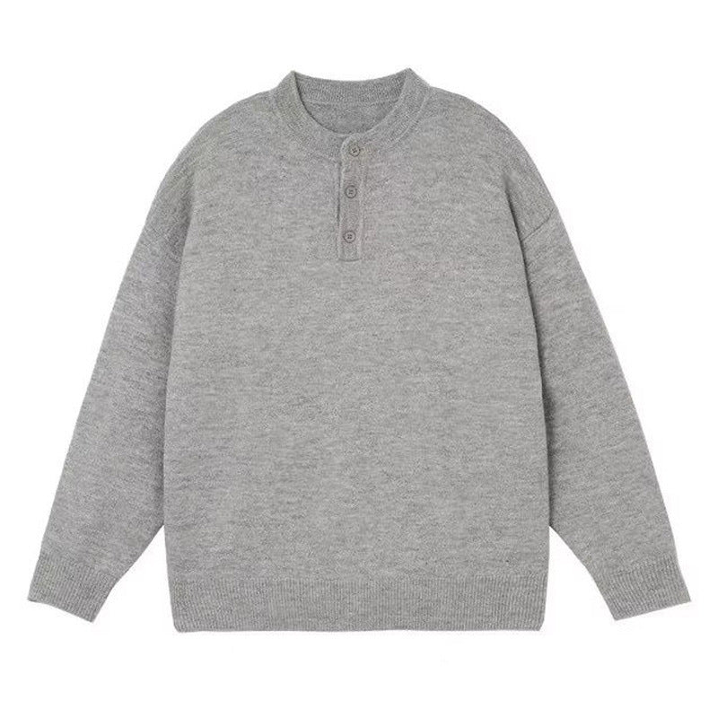 Herren Lässiger Grobstrickpullover mit Knopfleiste Echo Archiv