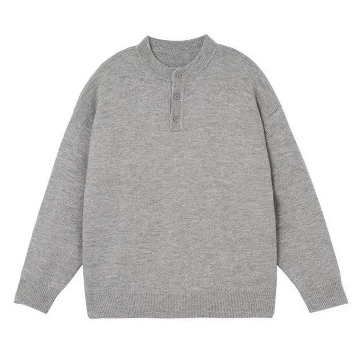 Herren Lässiger Grobstrickpullover mit Knopfleiste Echo Archiv