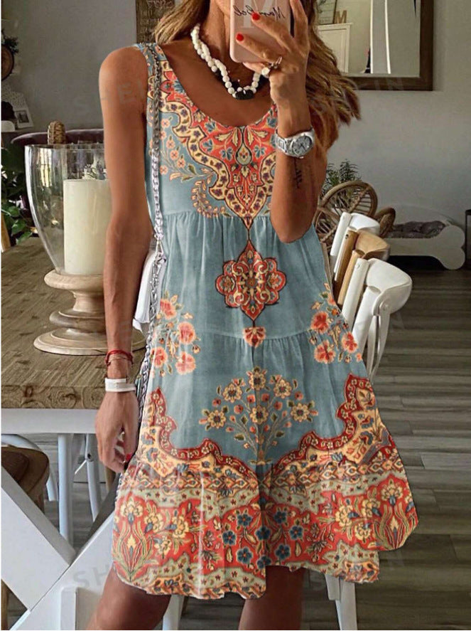 Damen Sommerkleid mit floralem Druck und fließendem Schnitt Echoarchiv