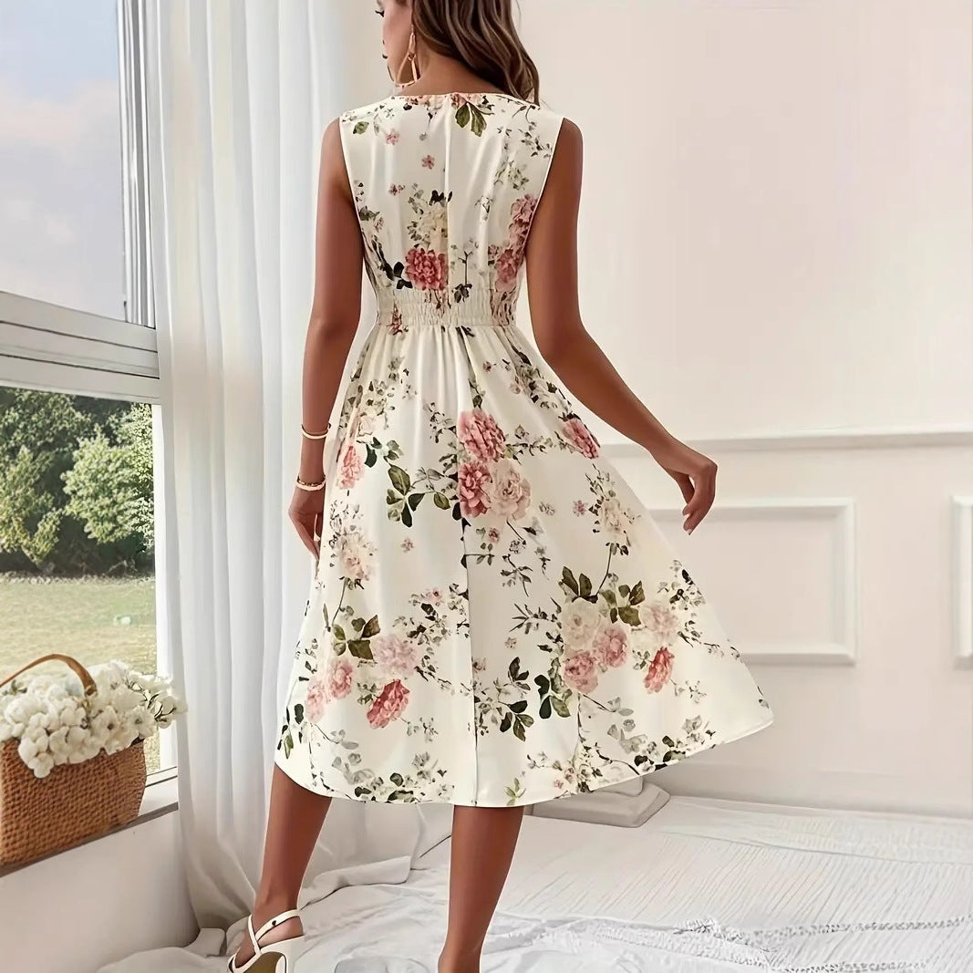Damen Verspieltes A-Linien Kleid mit floralen Details Echoarchiv