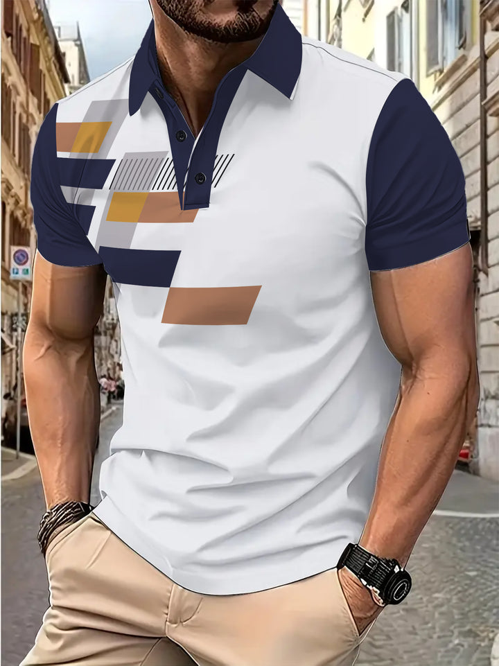 Herren Poloshirt mit modischem Grafikdesign Echoarchiv
