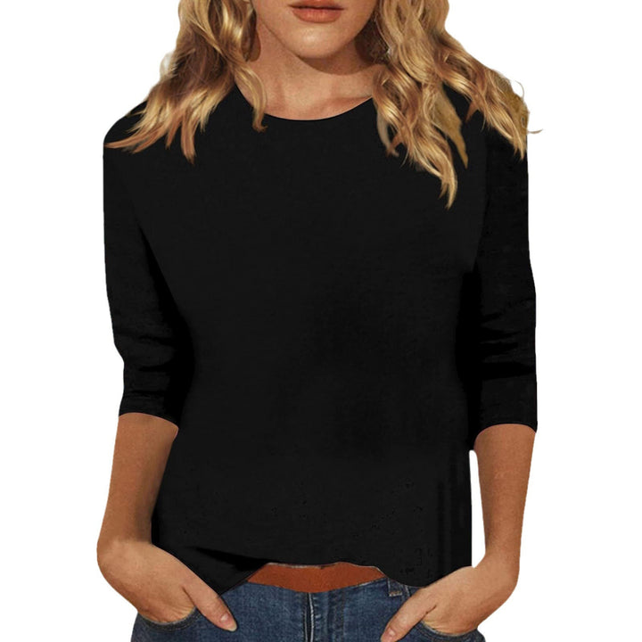 Damen Lockeres Baumwollshirt mit 3/4-Ärmeln Echoarchiv