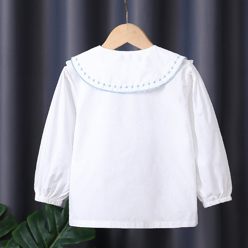 Mädchen Rüschenbluse mit besticktem Kragen Echo Archiv