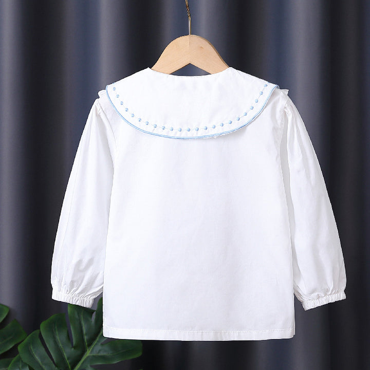 Mädchen Rüschenbluse mit besticktem Kragen Echo Archiv