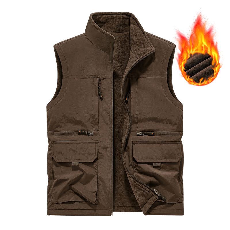 Herren Gefütterte Utility‑Weste mit wärmendem Fleece‑Innenfutter, winddicht & Multifach‑Taschen Echo Archiv