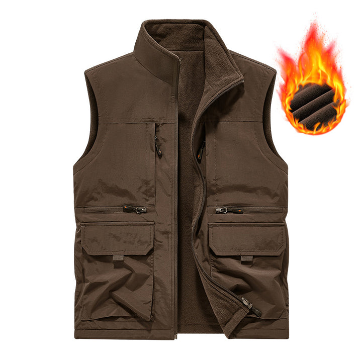 Herren Gefütterte Utility‑Weste mit wärmendem Fleece‑Innenfutter, winddicht & Multifach‑Taschen Echo Archiv