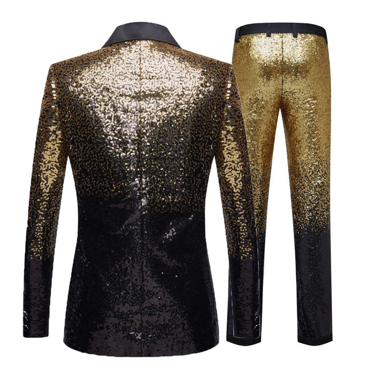 Herren Glitzernder Paillettenanzug mit elegantem Schnitt und schimmerndem Design Echoarchiv