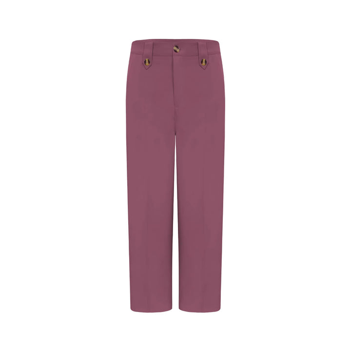 Damen Hochtaillierte Palazzo‑Hose mit Bundriegel, Bügelfalte und weitem Bein – Avélisse