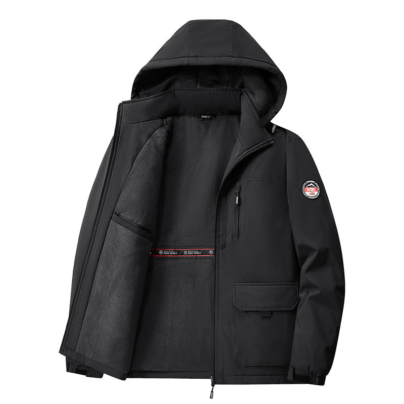 Herren nan gefütterte Softshell-Winterjacke mit Teddyfutter, verstellbarer Kapuze und multifunktionalen Taschen Echo Archiv