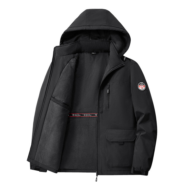 Herren nan gefütterte Softshell-Winterjacke mit Teddyfutter, verstellbarer Kapuze und multifunktionalen Taschen Echo Archiv