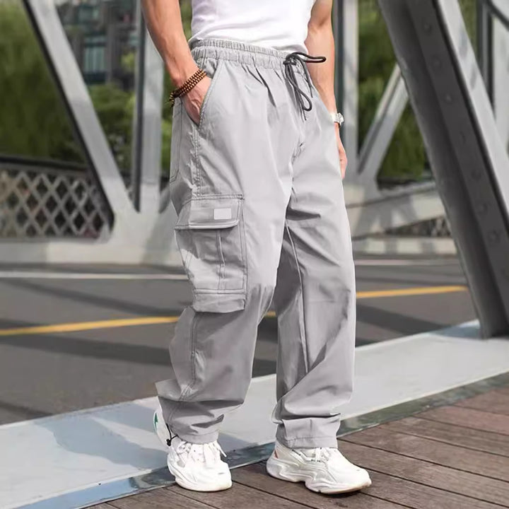 Herren lässige Cargo-Hose mit elastischem Bund und multifunktionalen Taschen Echoarchiv
