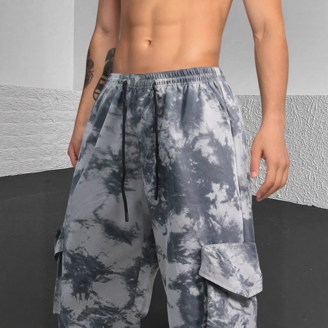 Herren lässige Cargo-Hose mit modischem Tie-Dye-Muster Echoarchiv