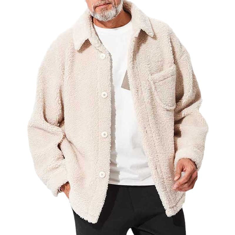 Herren kuschelige Fleecejacke mit praktischem Taschen-Design Echoarchiv