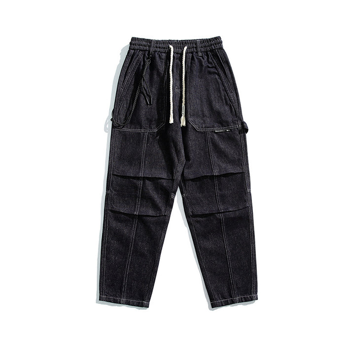 Herren Relaxed Denim-Cargohose mit elastischem Bund und verstärkten Kniepaneelen Echo Archiv