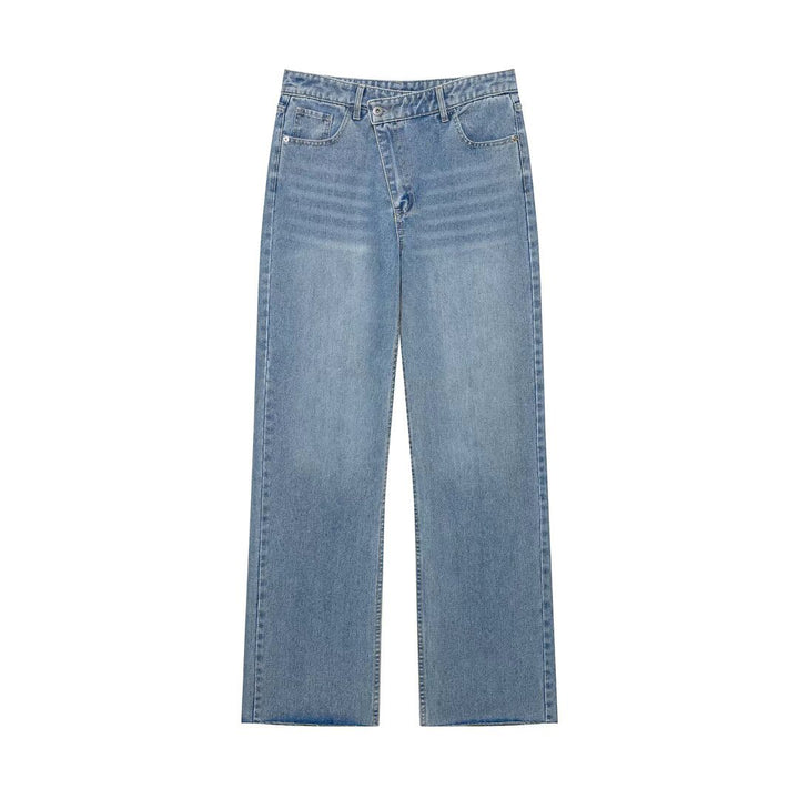 Damen Hochtaillierte weite Jeans mit geradem Bein und Fünf‑Taschen‑Schnitt Echo Archiv