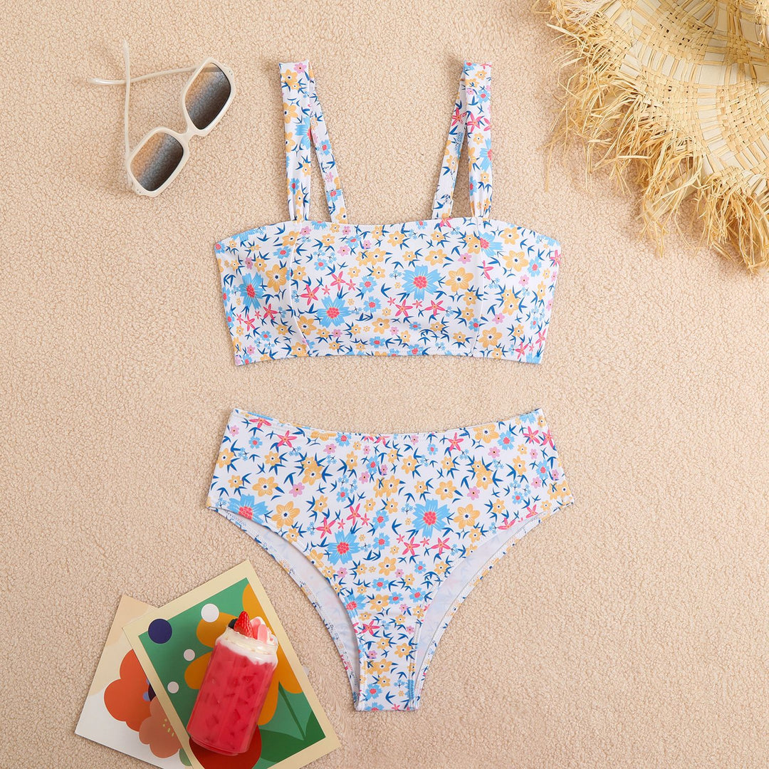 Damen Hoch tailliertes Blumen-Bikini-Set Echo Archiv