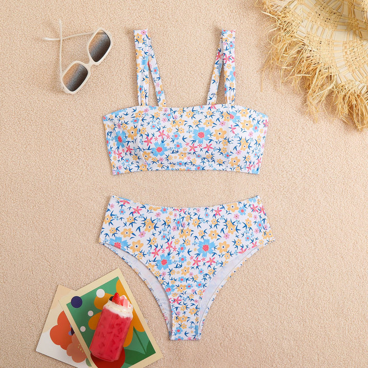 Damen Hoch tailliertes Blumen-Bikini-Set Echo Archiv