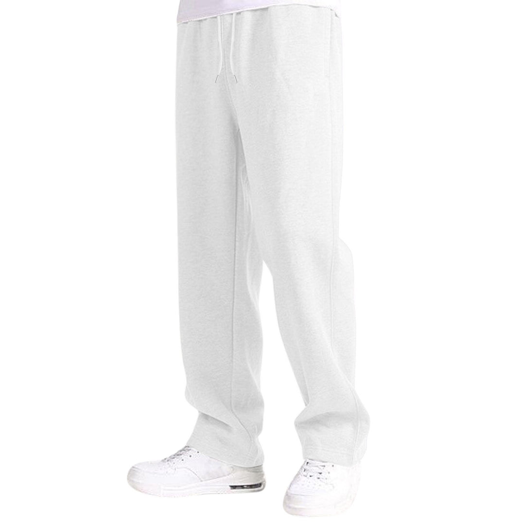 Herren Relaxed-Fit Sweatpants mit geradem Bein Fleece-Innenfutter und elastischem Kordelbund – Marzano