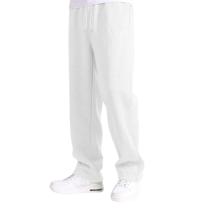 Herren Relaxed-Fit Sweatpants mit geradem Bein Fleece-Innenfutter und elastischem Kordelbund – Marzano