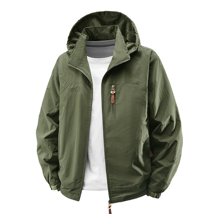 Unisex nan leichte wasserdichte Outdoorjacke mit Kapuze und wasserdichten Reißverschlusstaschen Echo Archiv