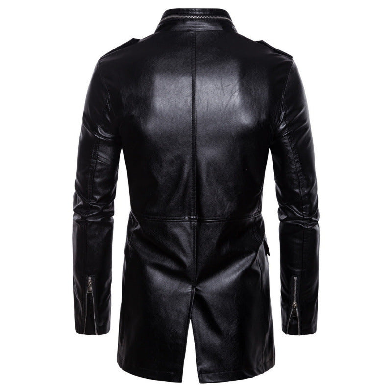 Herren Langarm Lederjacke mit praktischen Taschen Echoarchiv