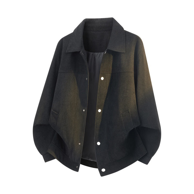 Herren Struktur-Oversized Überhemdjacke mit Wattierung und Druckknöpfen Echoarchiv