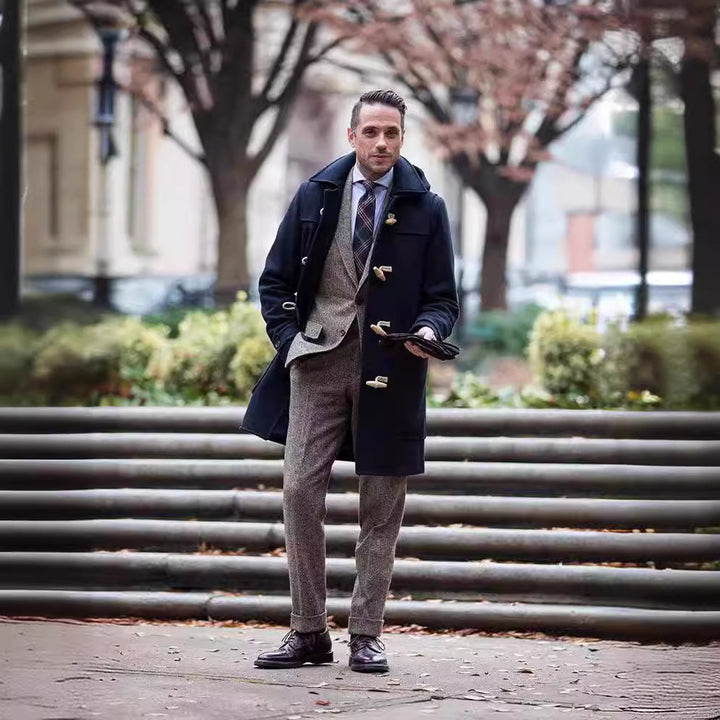 Herren eleganter Dufflecoat aus hochwertiger Wolle Echoarchiv