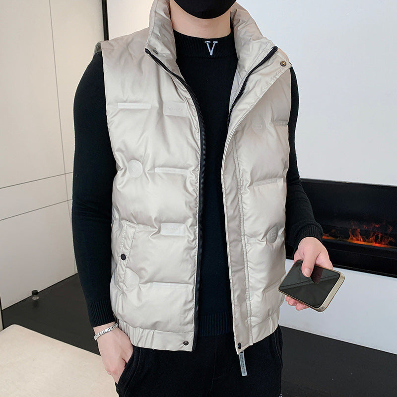 Herren Leichte gesteppte Thermoweste mit hohem Stehkragen und verdecktem Reißverschluss – Taviero