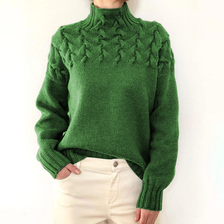Damen nan Strickpullover mit Zopfstruktur und hohem Rollkragen Echo Archiv