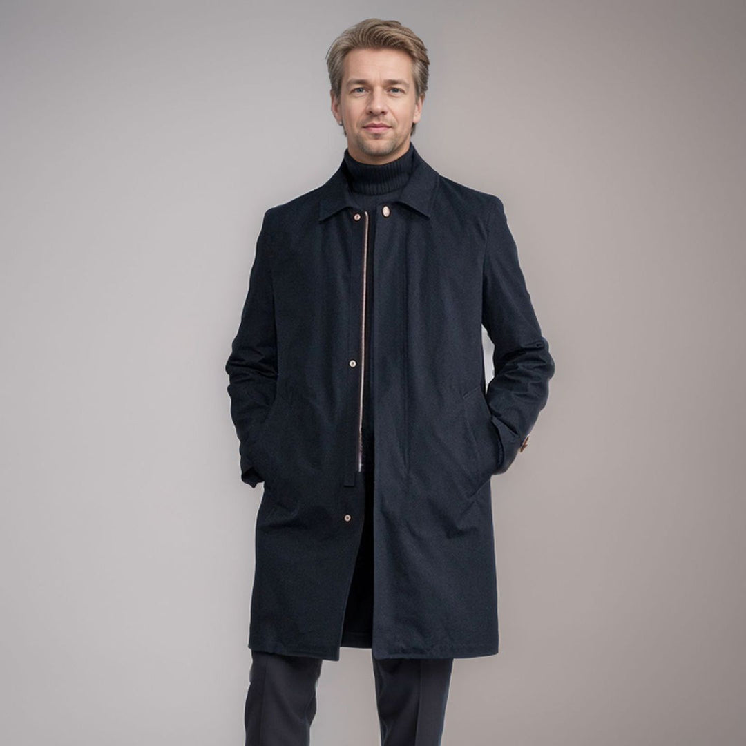Herren eleganter Übergangsmantel mit praktischen Taschen und modernem Kragen Echoarchiv