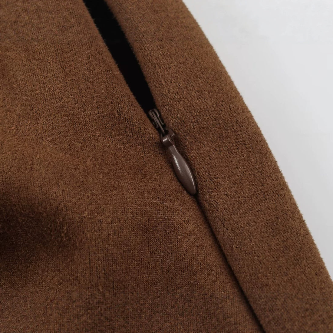 Damen A-Linien Midirock aus Veloursoptik mit hoher Taille Echoarchiv