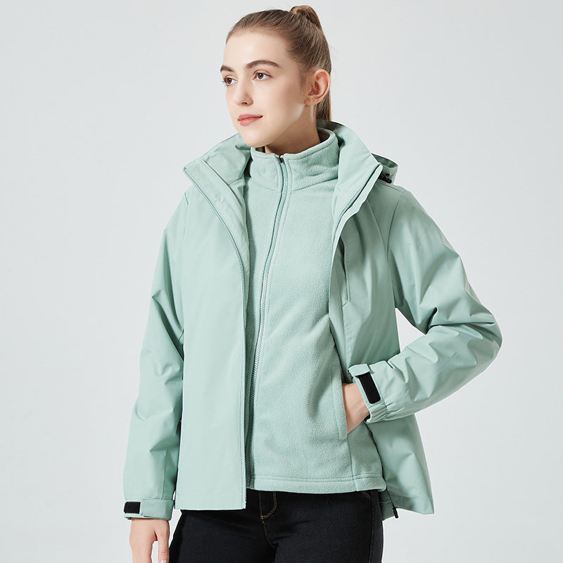Damen leichte wasserabweisende Freizeit-Outdoorjacke mit verstellbarer Kapuze und verdecktem Reißverschluss Echo Archiv