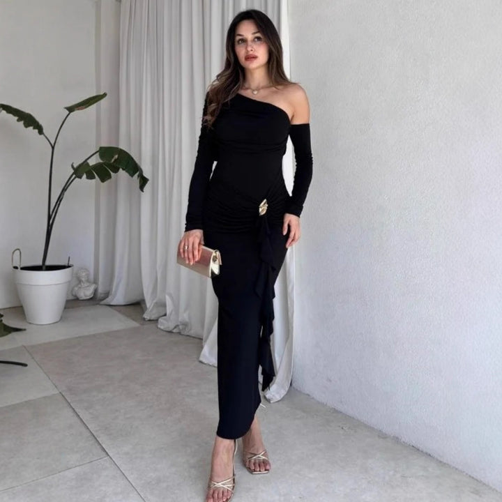 Damen elegantes Wickelkleid mit asymmetrischem Design und raffinierten Drapierungen Echo Archiv
