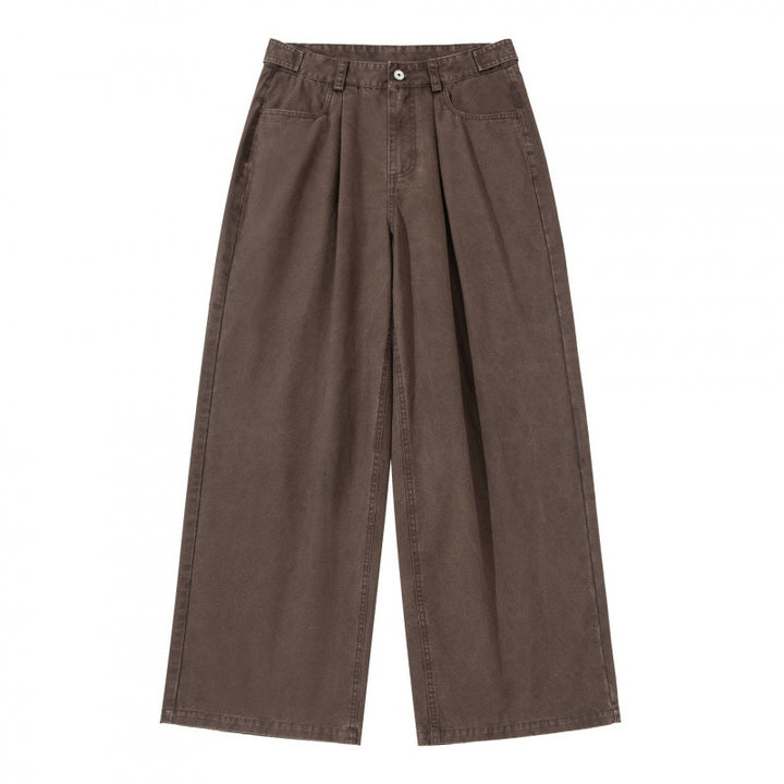 Damen Weite Bundfalten-Hose mit hoher Taille und weitem Bein Echo Archiv