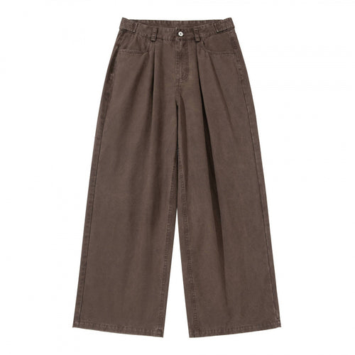 Damen Weite Bundfalten-Hose mit hoher Taille und weitem Bein Echo Archiv